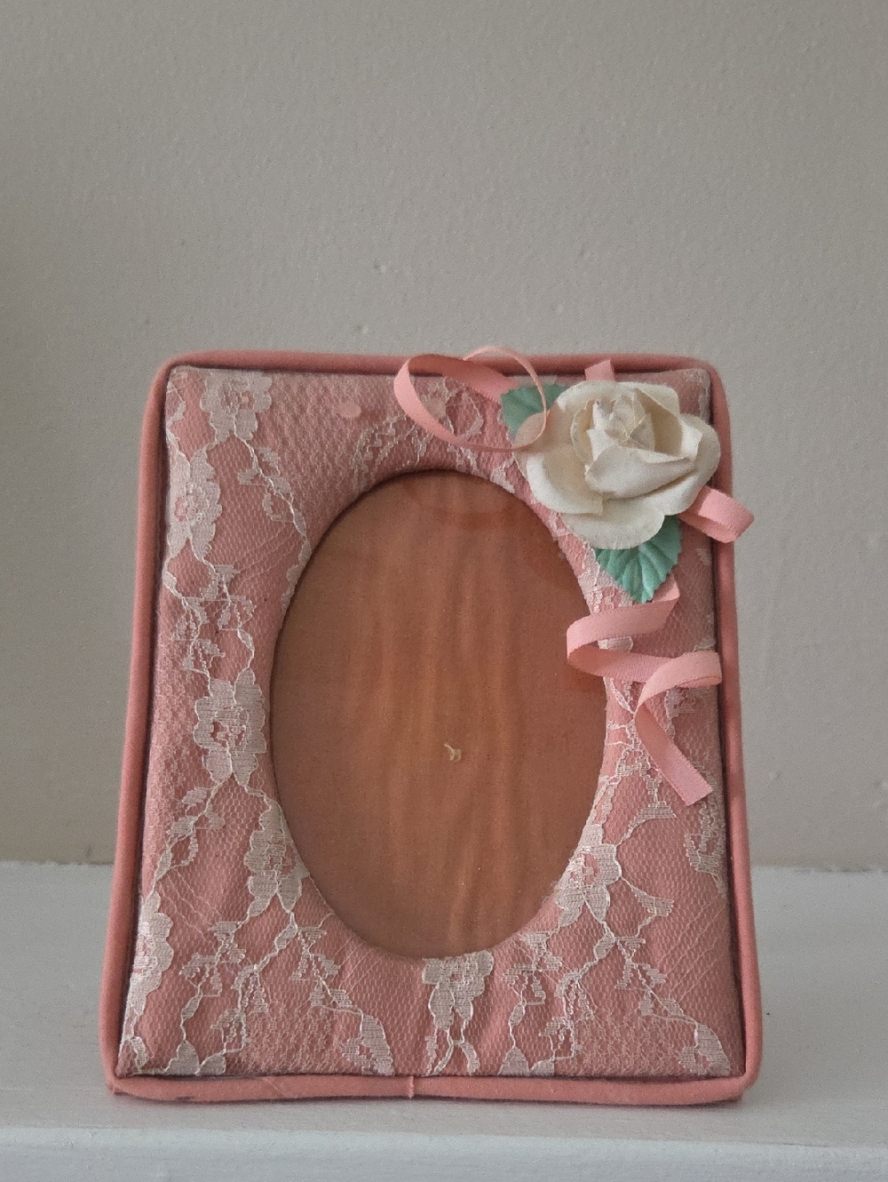 Pink Lace Floral Picture Frame